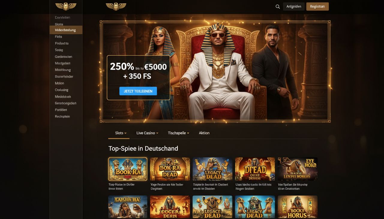 Screenshot der Startseite von Realz Casino